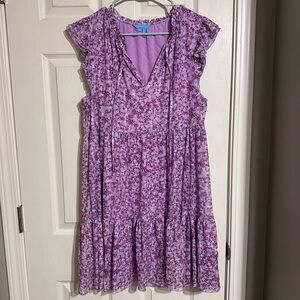 Draper James Purple Floral Casual Dress